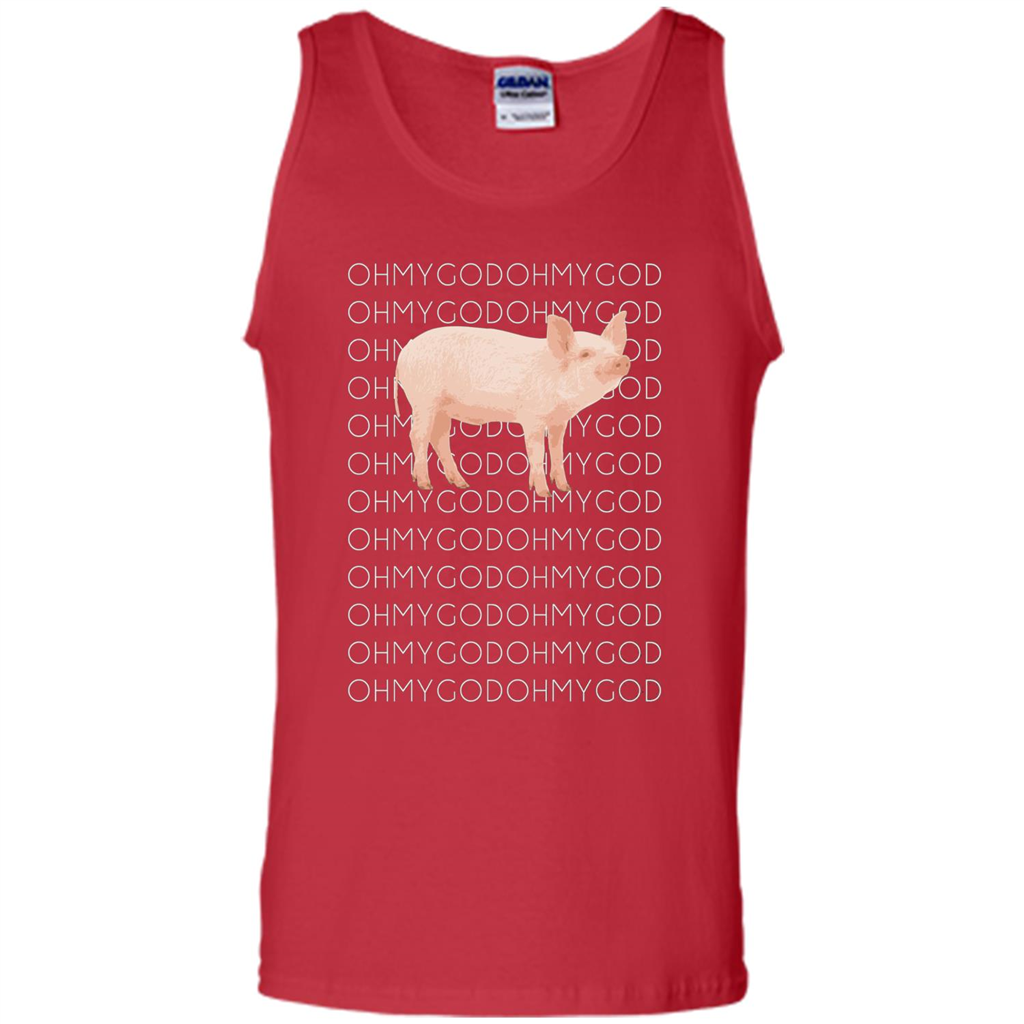 Oh My God Pig T-shirt Cute Pig T-shirt Red