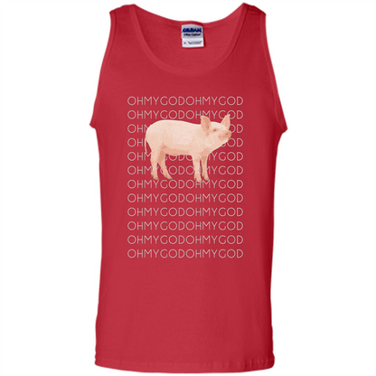Oh My God Pig T-shirt Cute Pig T-shirt Red