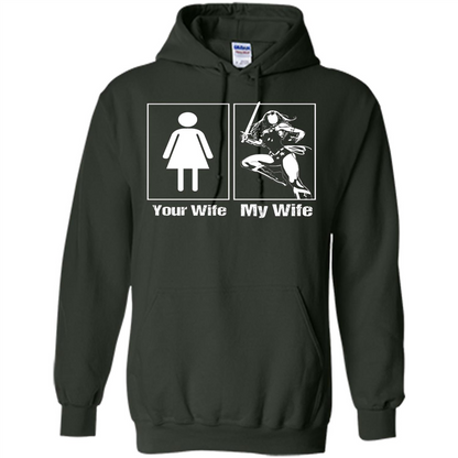 My Wife Is Super Woman T-shirt Mens Your Wife My Wife Forest Green