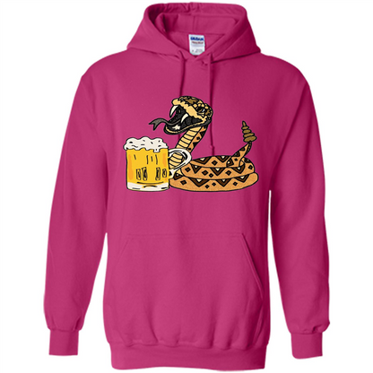 Smiletodaytees Funny Rattlesnake Drinking Beer T-shirt Heliconia