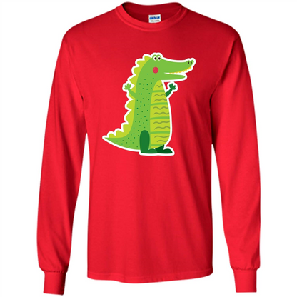 Cute Smiling Crocodile Animal Lover T-shirt Red