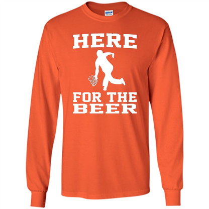 Funny Bowling Drinking Shirt Here For The Beer T-shirt Orange
