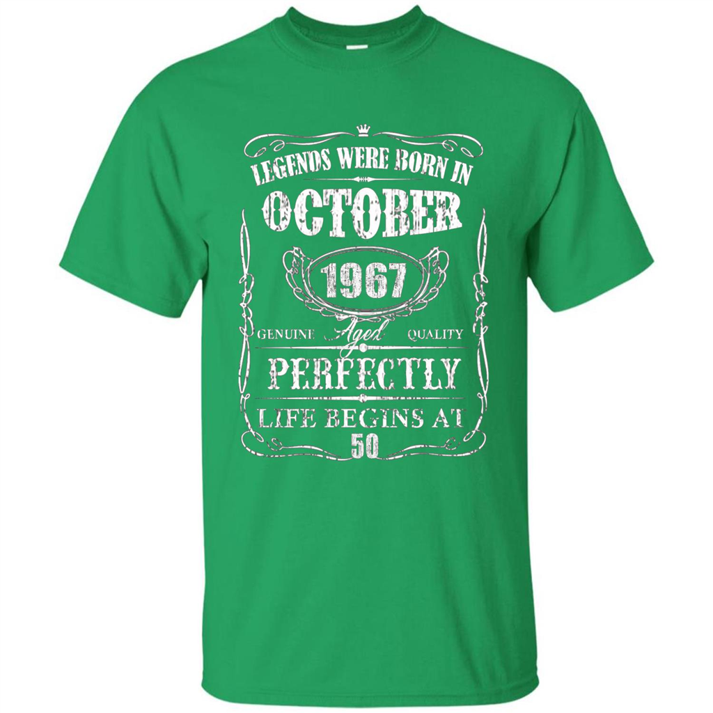 Legends Were Born In October 1967 T-shirt Irish Green