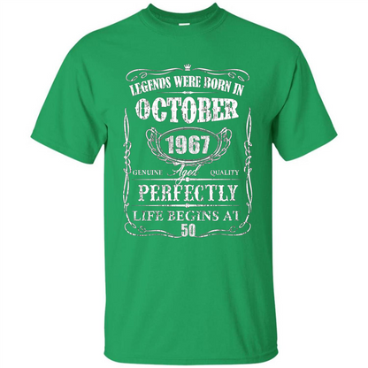 Legends Were Born In October 1967 T-shirt Irish Green