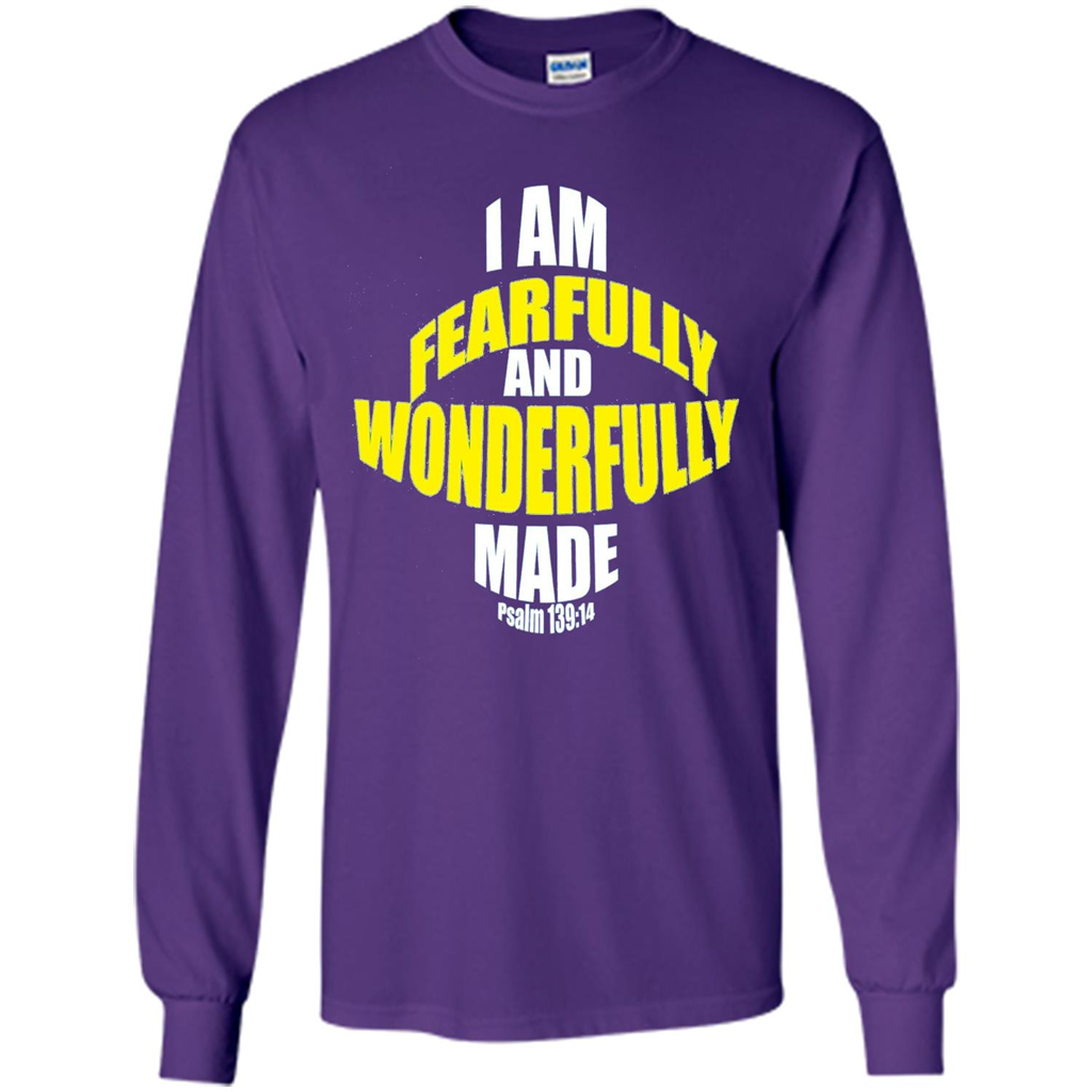 Fearfully And Wonderfully Made Christian T-Shirt Purple