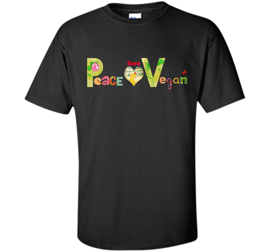 Love Vegan Peace Love Vegan T-shirt Black S