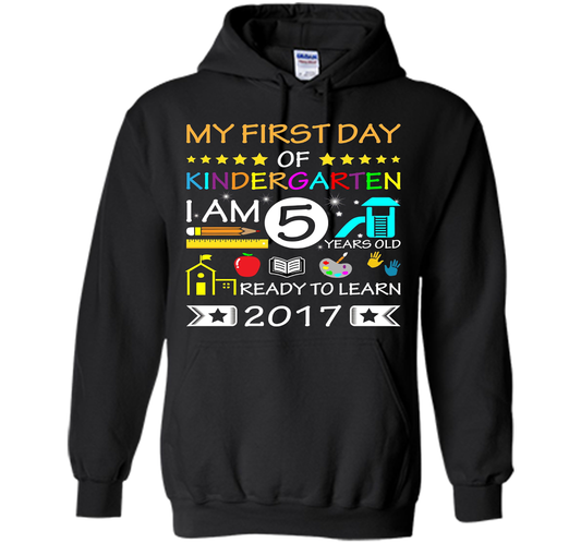My First Day Of Kindergarten Shirt - Back To School Shirt cool shirt Black