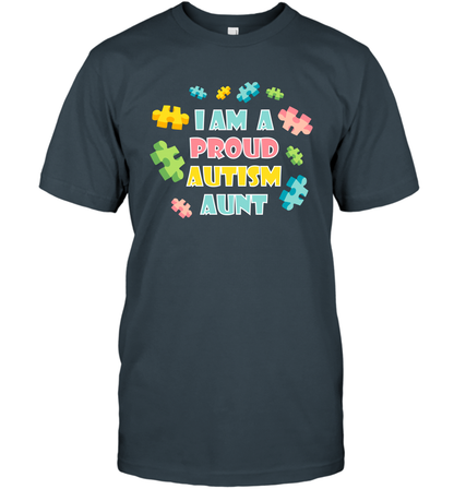 I Am A Proud Autism Aunt Family Shirt T-Shirt T-Shirt Charcoal