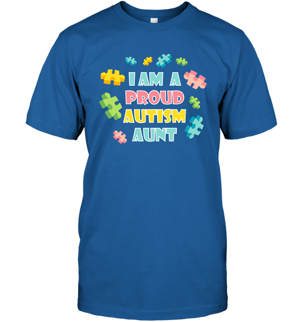 I Am A Proud Autism Aunt Family Shirt T-Shirt T-Shirt Royal