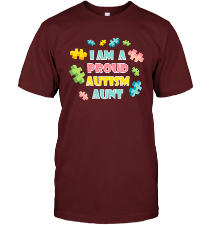 I Am A Proud Autism Aunt Family Shirt T-Shirt T-Shirt Cardinal