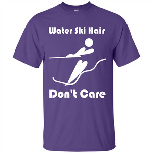 Summer T-shirt Water Ski Hair Don't Care T-shirt