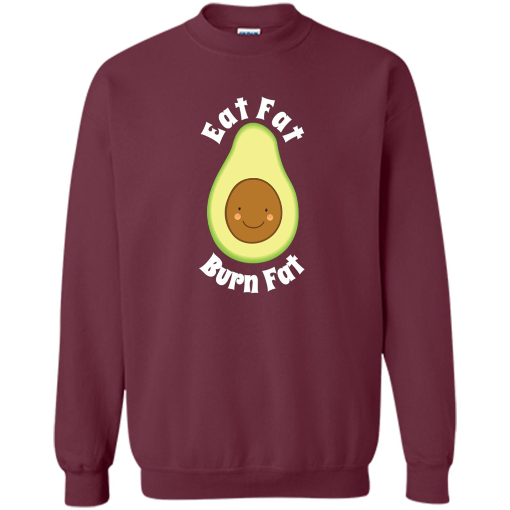 Eat Fat Burn Fat Avocado T-shirt Maroon