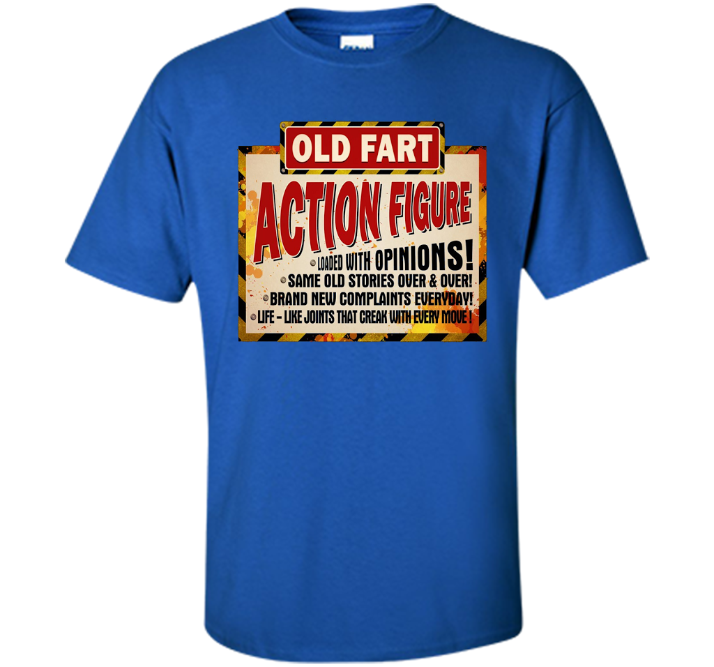 Old Fart Life Sized Action Figure T-shirt Royal