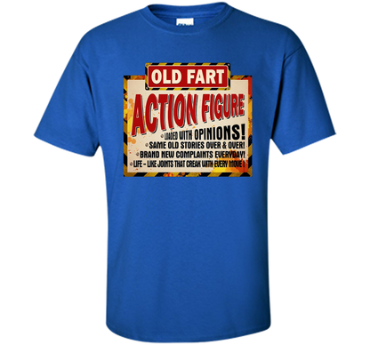 Old Fart Life Sized Action Figure T-shirt Royal