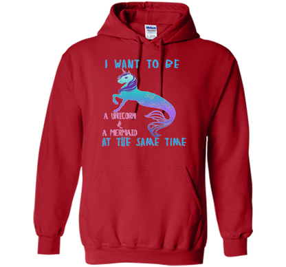 Cute Unicorn Mermaid Mermicorn T-shirt For Girls Red