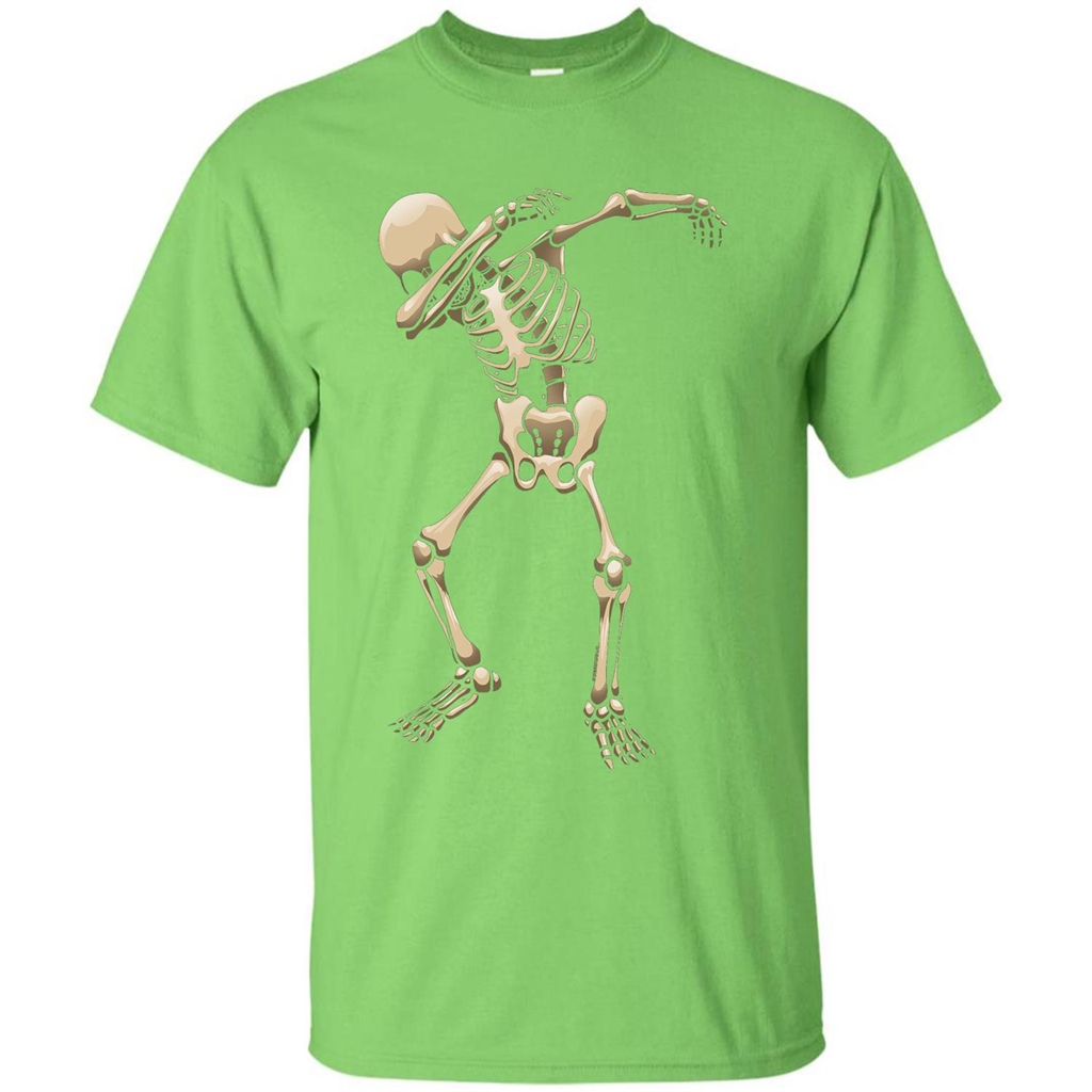 Halloween T-shirt Dabbing Skeleton T-shirt Lime