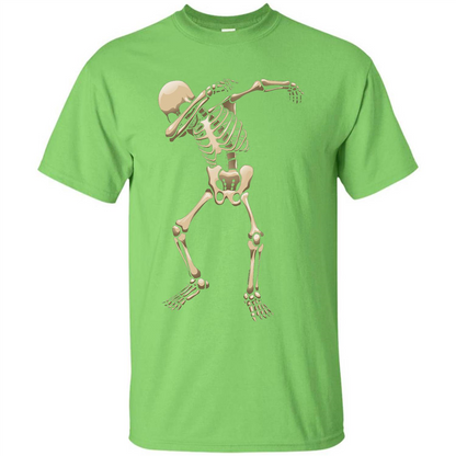 Halloween T-shirt Dabbing Skeleton T-shirt Lime