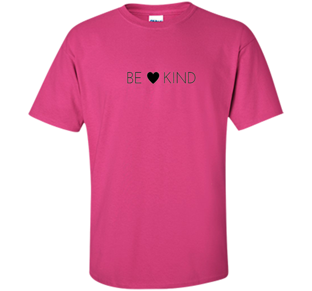 BE KIND positive message t-shirt for men, women and youth cool shirt Heliconia
