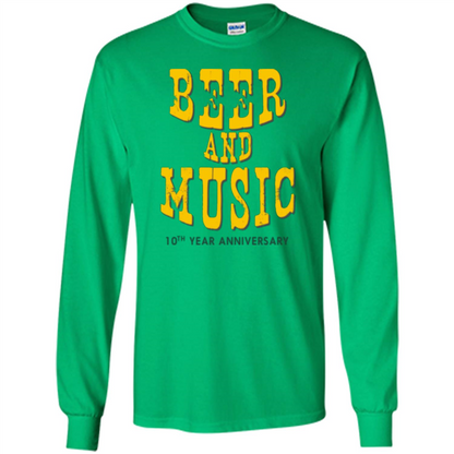 Beer And Music 10th Year Anniversary T-shirt Irish Green