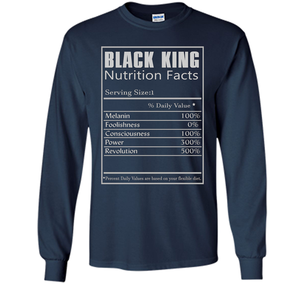 Black King Nutrition Facts T-shirt Navy