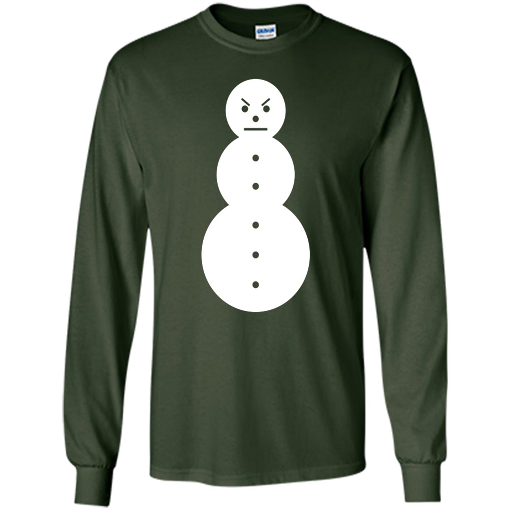 Christmas T-shirt Angry Snowman T Shirt Forest Green