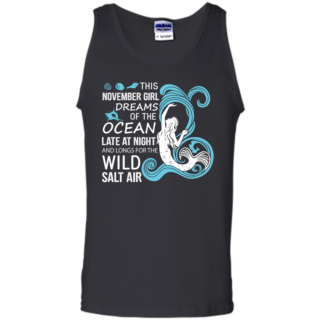 This November Girl Dreams Of The Ocean Late At Night T-shirt Black