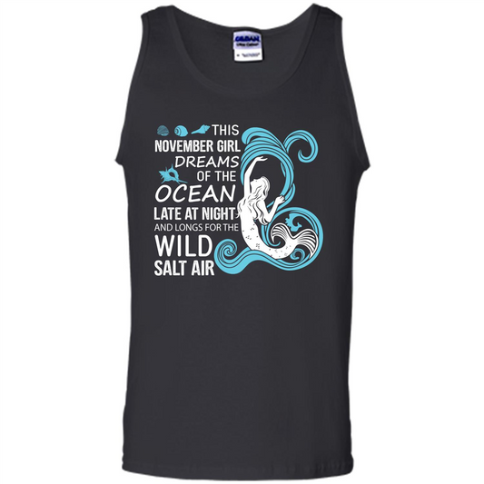 This November Girl Dreams Of The Ocean Late At Night T-shirt Black