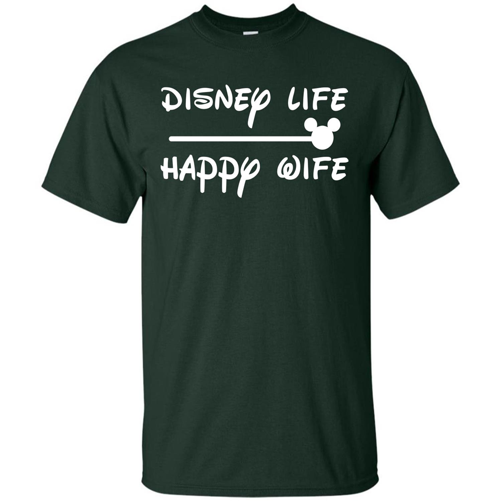 Wife T-shirt Disney Life Happy Wife T-shirt Forest Green