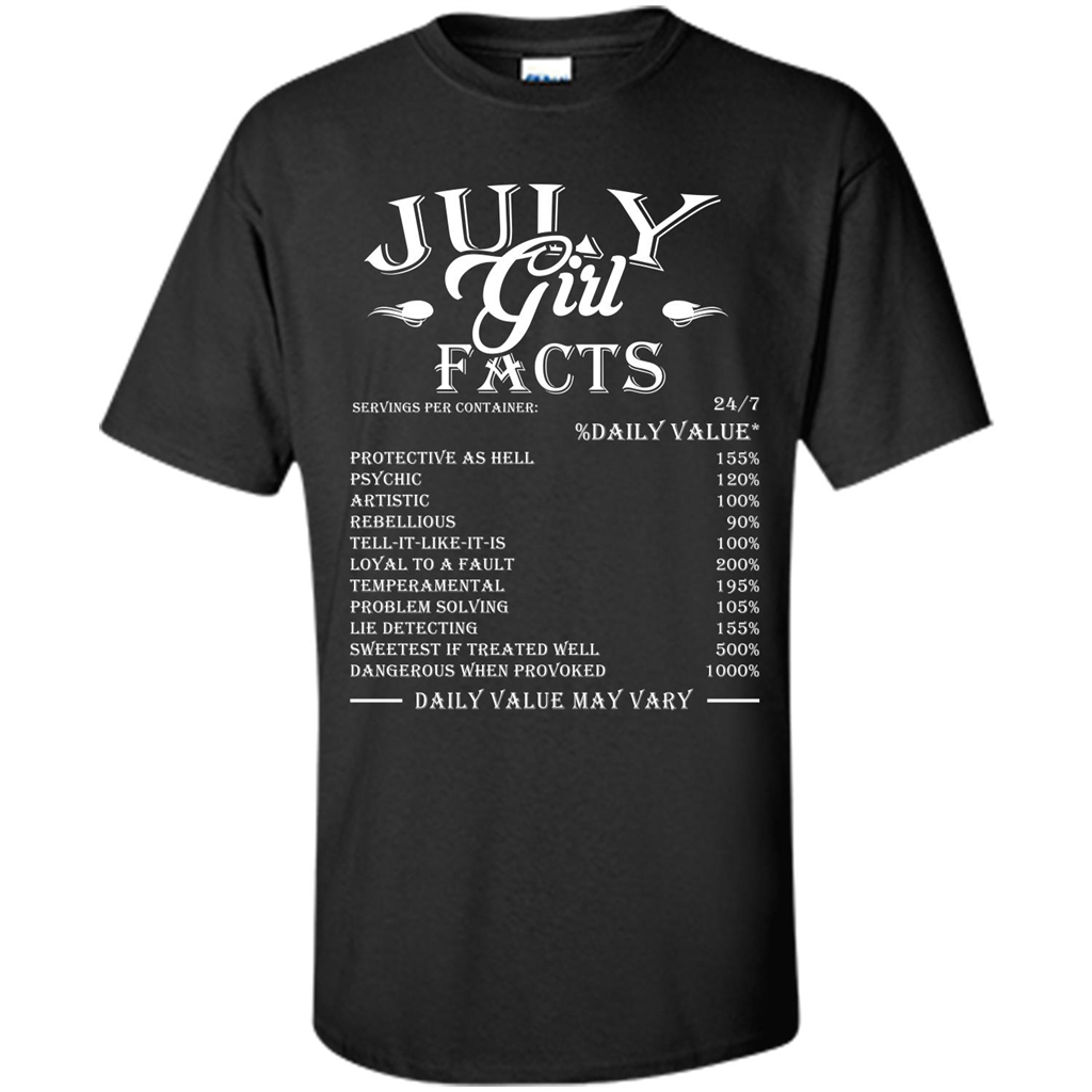 July Girl Facts T-shirt Black
