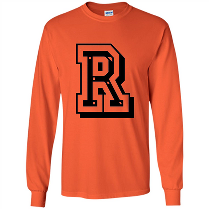 Letter R Initial T-Shirt for Names or Spelling Words Orange