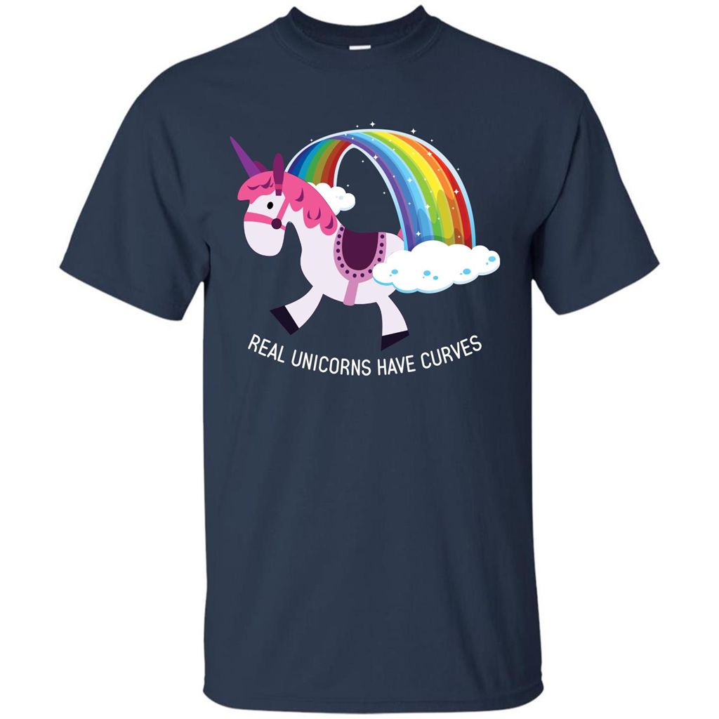 Unicorn T-shirt Real Unicorns Have Curves T-shirt Navy