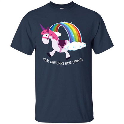 Unicorn T-shirt Real Unicorns Have Curves T-shirt Navy