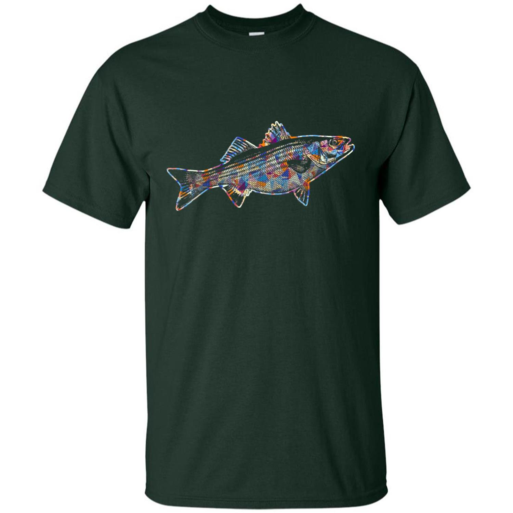 Striped Bass T-shirts - Love Striped Bass Colorful T shirts Forest Green