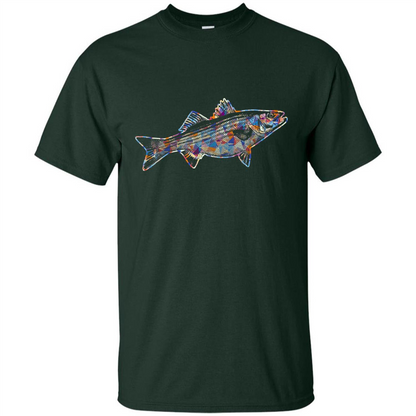 Striped Bass T-shirts - Love Striped Bass Colorful T shirts Forest Green