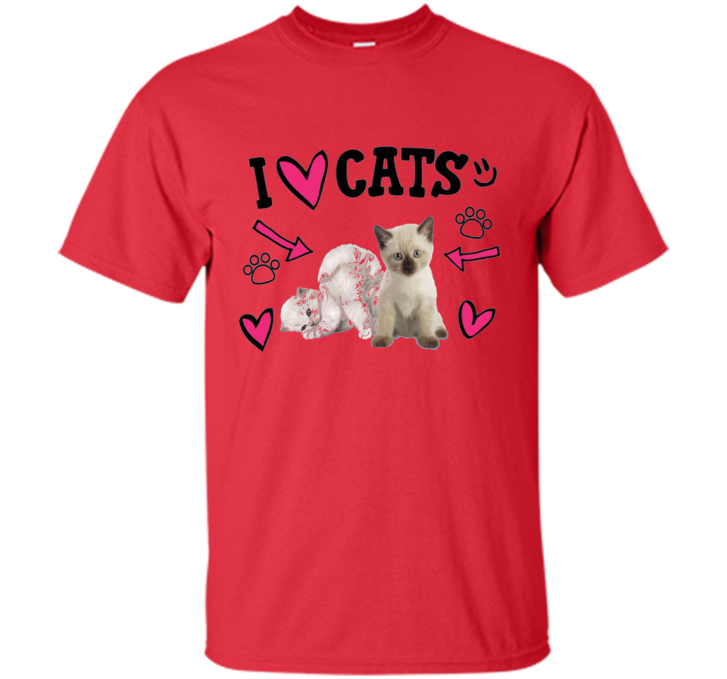 I Love Cats Cute Shirt shirt Red