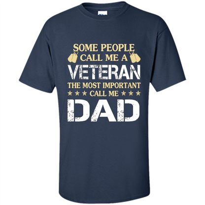 Fathers Day T-shirt The Most Important Call Me Dad Navy