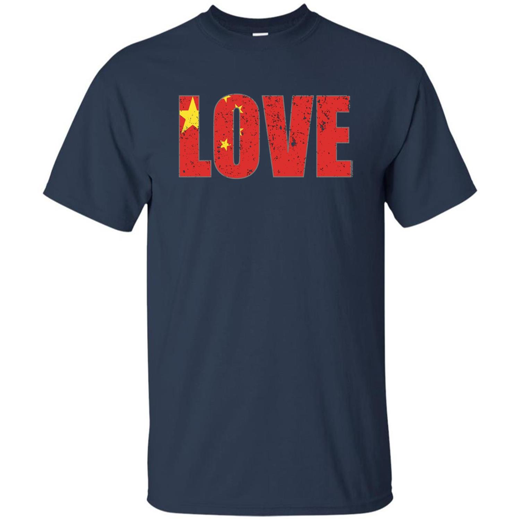 I Love China Flag T-shirt Navy