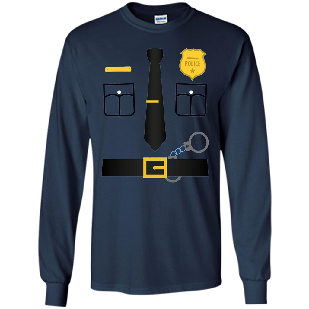 Policeman Costume T-Shirt Halloween Outfit T-shirt Navy