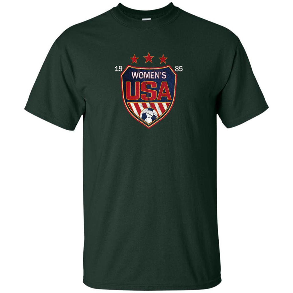 US National Woman's Soccer T-shirt USA Shield 1985 T-shirt Forest Green