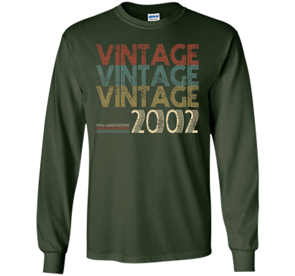 Retro Classic Vintage 2002 - 15th Gift 15 Yrs Years Old cool shirt Forest Green