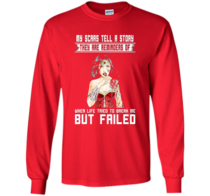 Women's My Scars Tell A Story They Are A Reminder Shirt cool shirt Red