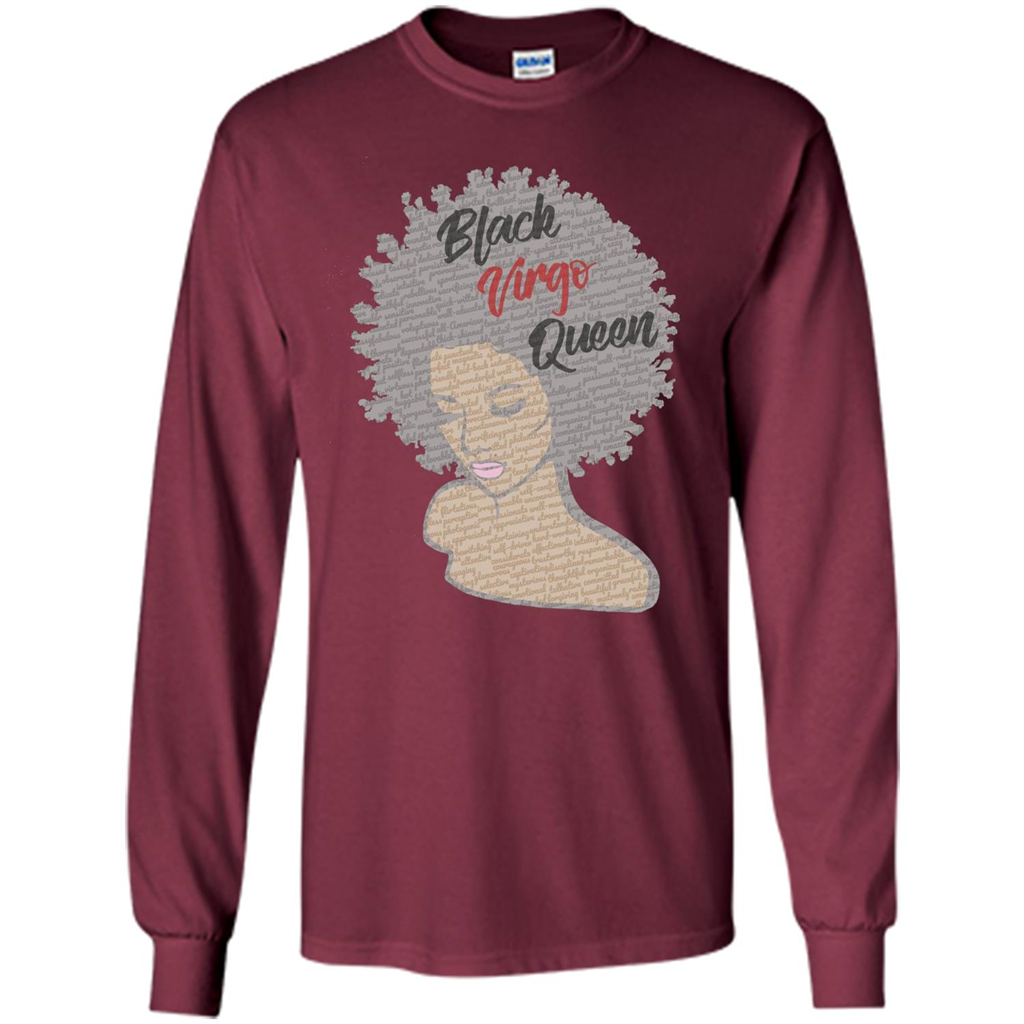 Black Virgo Queen T-shirt Maroon