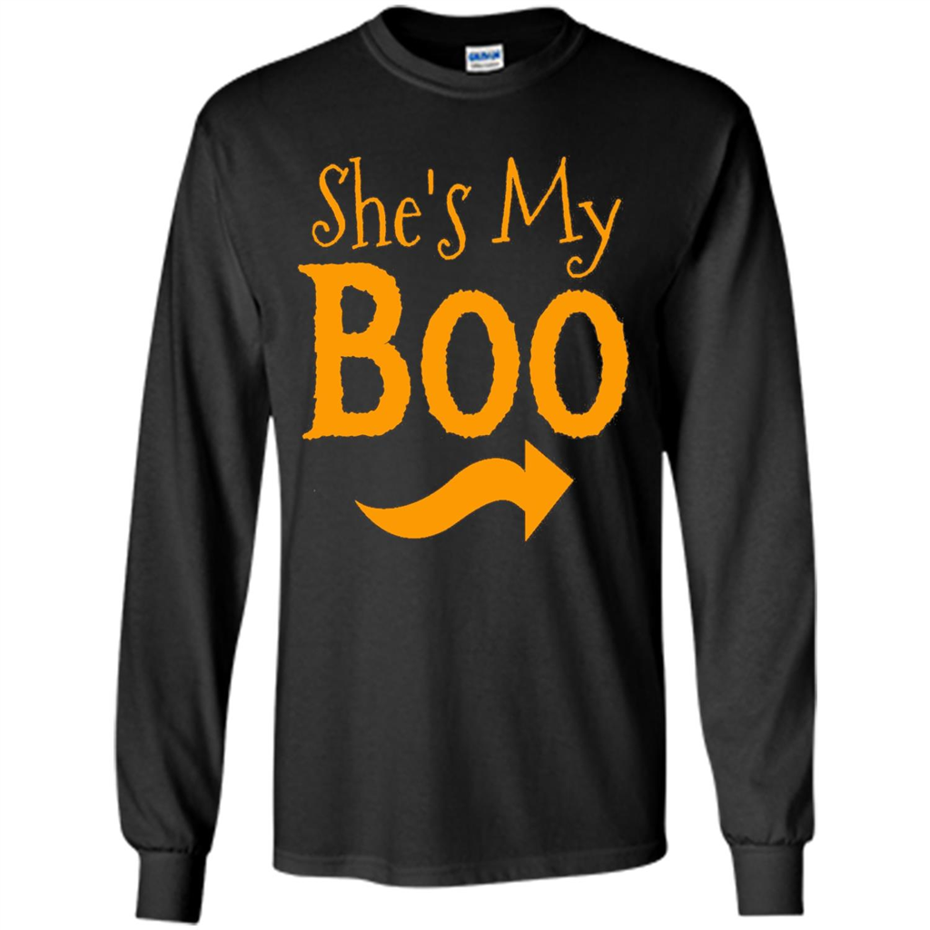 She's My Boo - Halloween Couples T-shirts For Him and Her Black