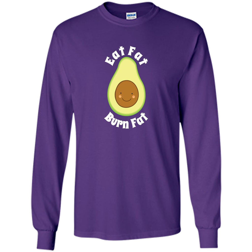 Eat Fat Burn Fat Avocado T-shirt Purple