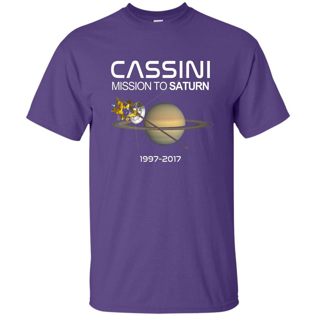Cassini Mission to Saturn Space T-Shirt Purple