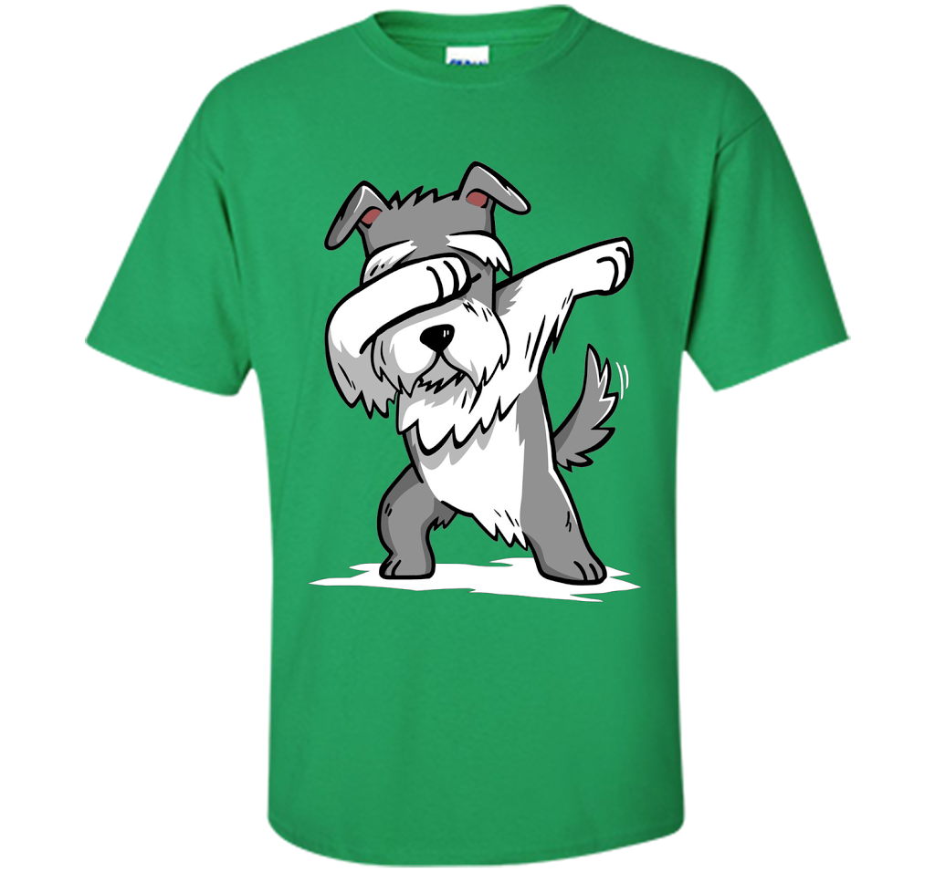 Dog T-shirt Schnauzer Dabbing T-shirt Irish Green