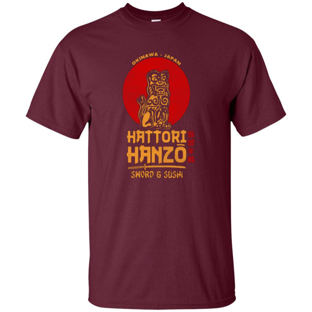 Hattori Hanzo Sword And Sushi T-shirt Maroon
