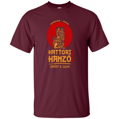 Hattori Hanzo Sword And Sushi T-shirt Maroon