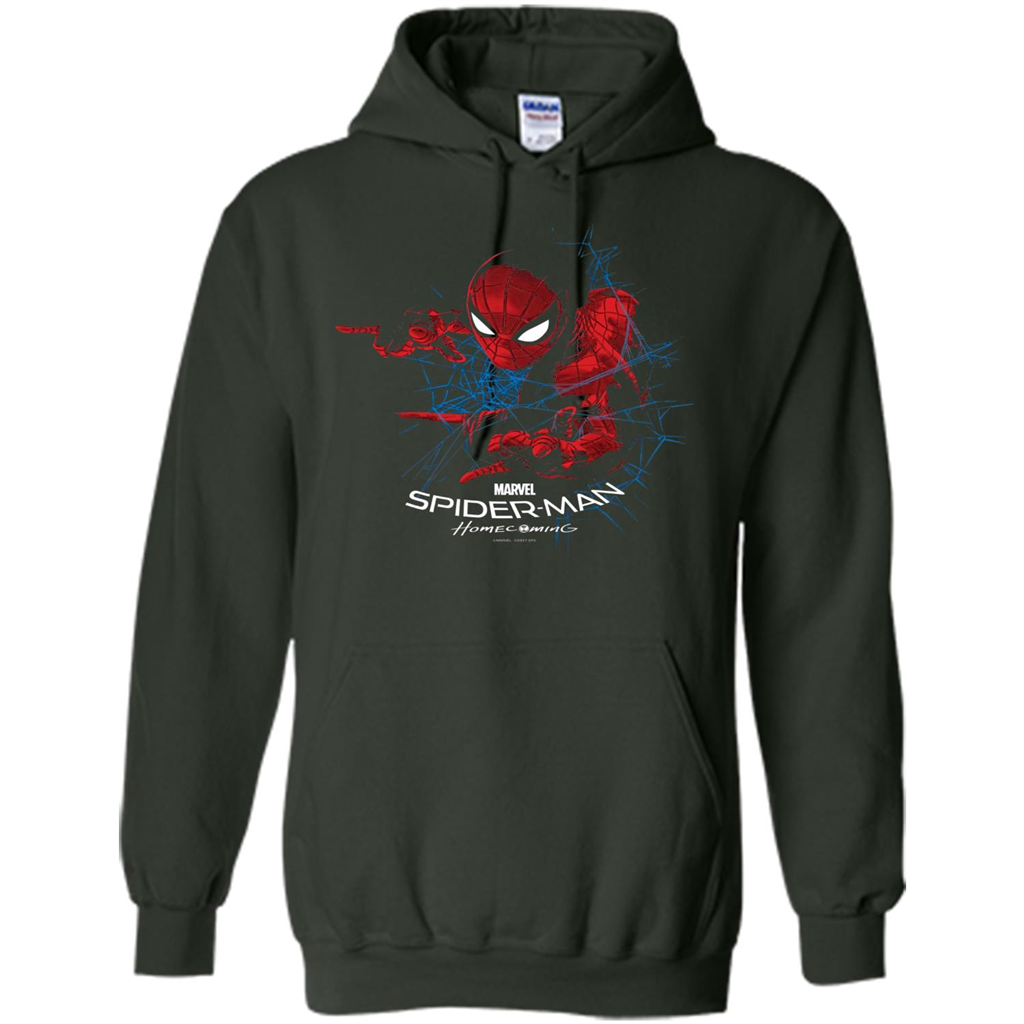 Man Homecoming Cob Web Stealth Graphic T-shirt Forest Green