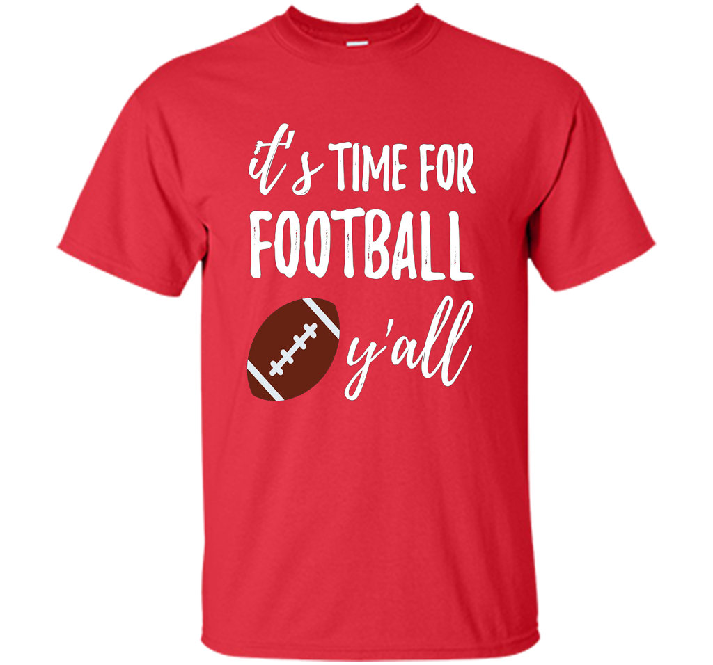 It's Time For Football Y'all T-Shirt Southern Vintage Tee t-shirt Red